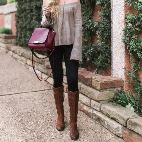 NWOT BORN - POLY Boots - Tan Tobacco Distressed Suede Leather. SIZE: 8.5 - Picture 6 of 14